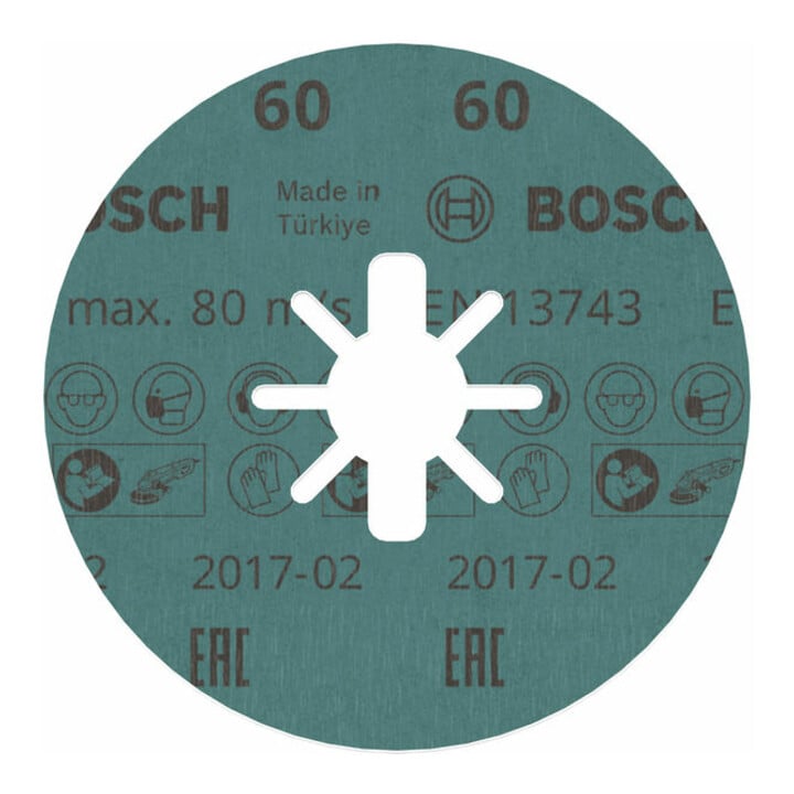 Bosch Fiberscheibe R780 Best for Metal and Inox X-LOCK 115 x 22,23 mm K 60 Stern