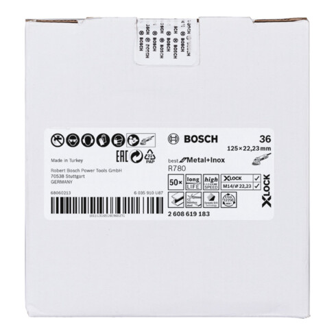 Bosch Fiberschleifscheibe X-LOCK, R780 Best for Metal and Inox für Winkelschleifer
