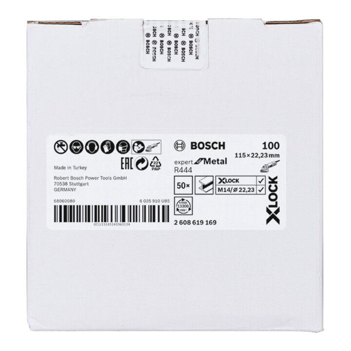 Bosch fiberschijf R444 Expert for Metal X-LOCK 115 x 22,23 mm K 100
