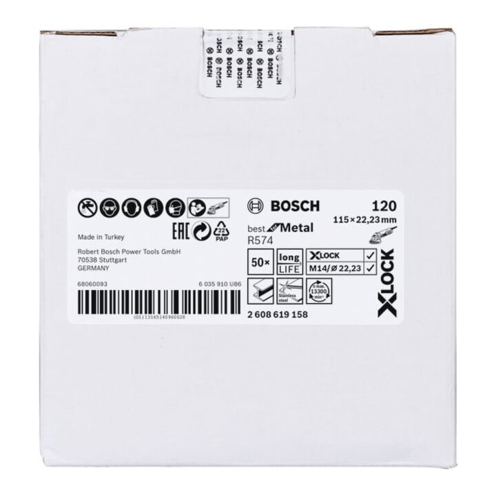 Bosch fiberschijf R574 Best for Metal X-LOCK 115 x 22,23 mm K 120