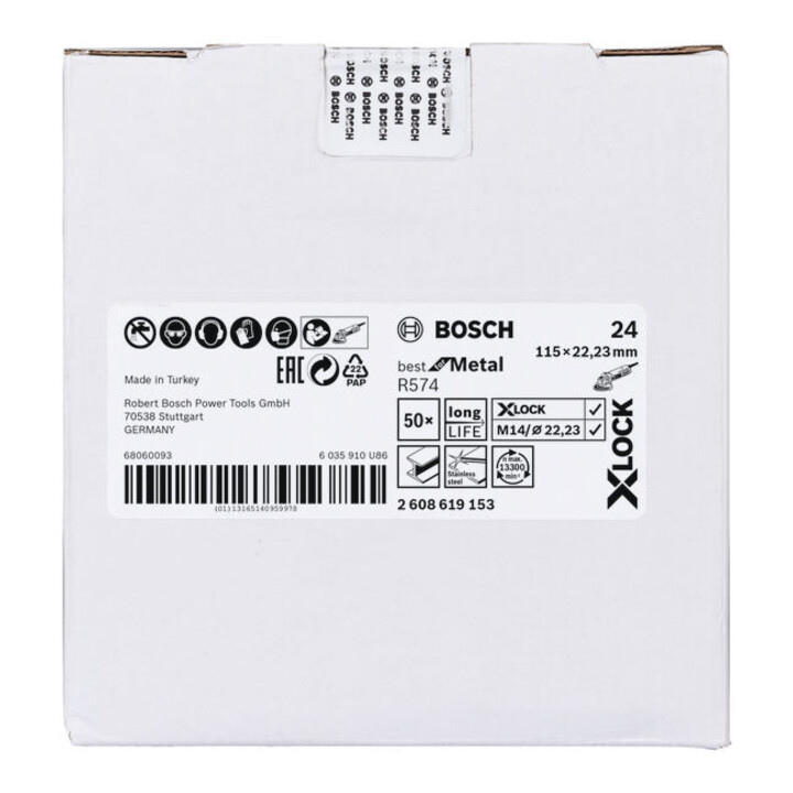 Bosch fiberschijf R574 Best for Metal X-LOCK 115 x 22,23 mm K 24