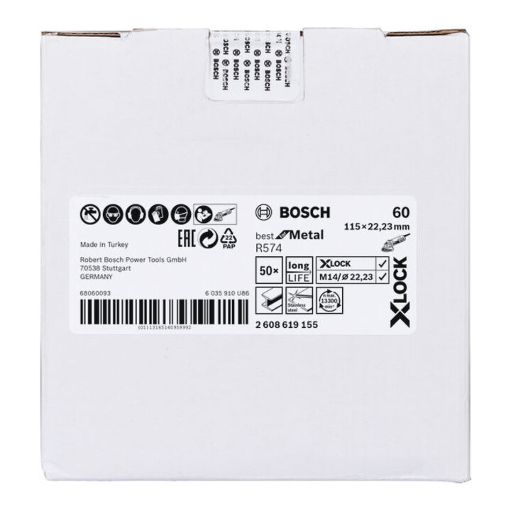 Bosch fiberschijf R574 Best for Metal X-LOCK 115 x 22,23 mm K 60