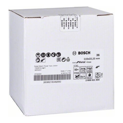 Bosch fiberschijf R780, Best for Metal and Inox voor haakse slijpmachines