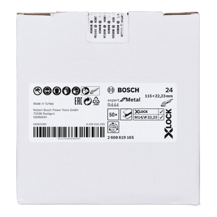 Bosch Fiberschleifscheibe R444 Expert for Metal X-LOCK 115 x 22,23 mm K 24