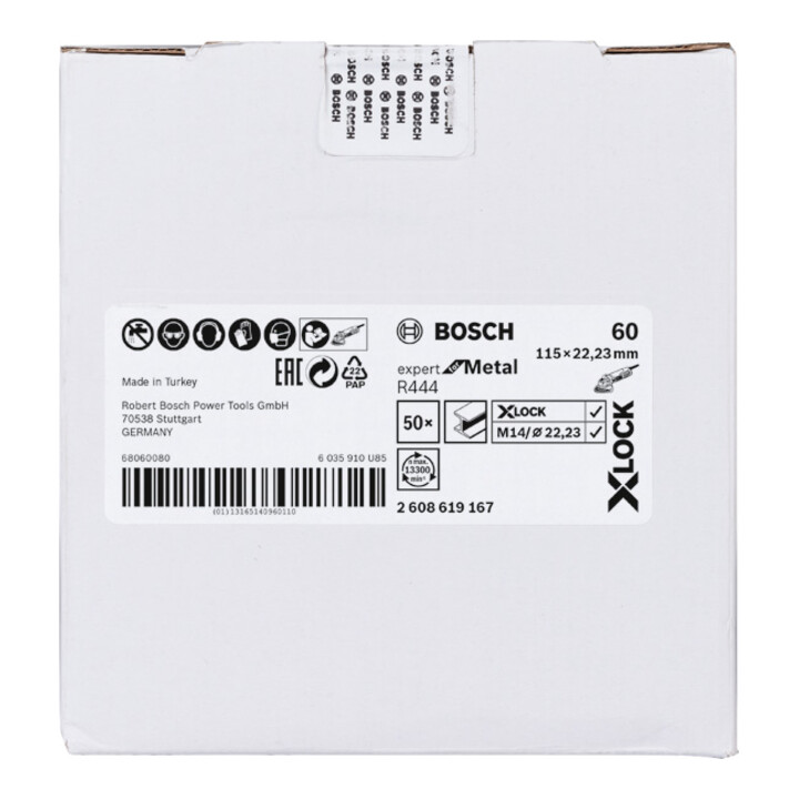 Bosch Fiberschleifscheibe R444 Expert for Metal X-LOCK 115 x 22,23 mm K 60