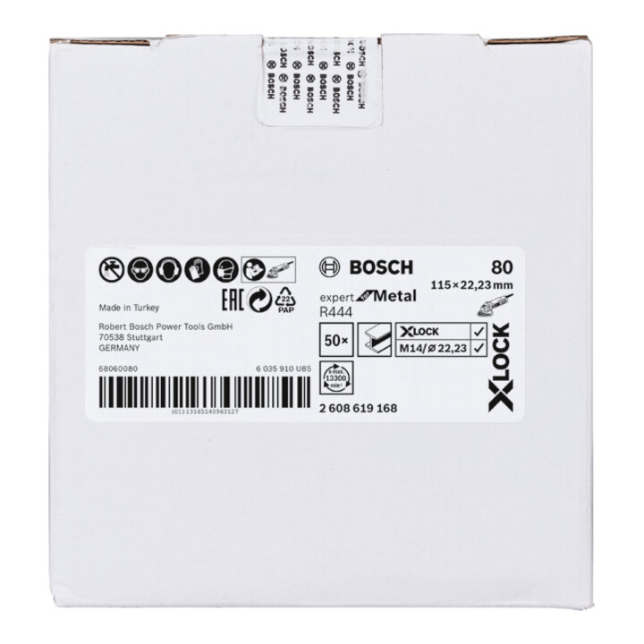 Bosch Fiberschleifscheibe R444 Expert for Metal X-LOCK 115 x 22,23 mm K 80