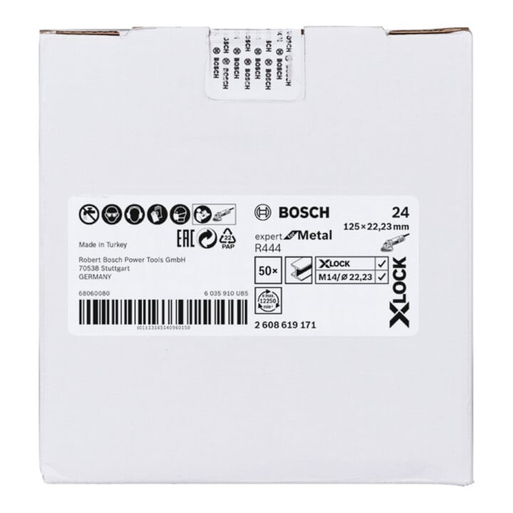 Bosch Fiberschleifscheibe R444 Expert for Metal X-LOCK 125 x 22,23 mm K 24