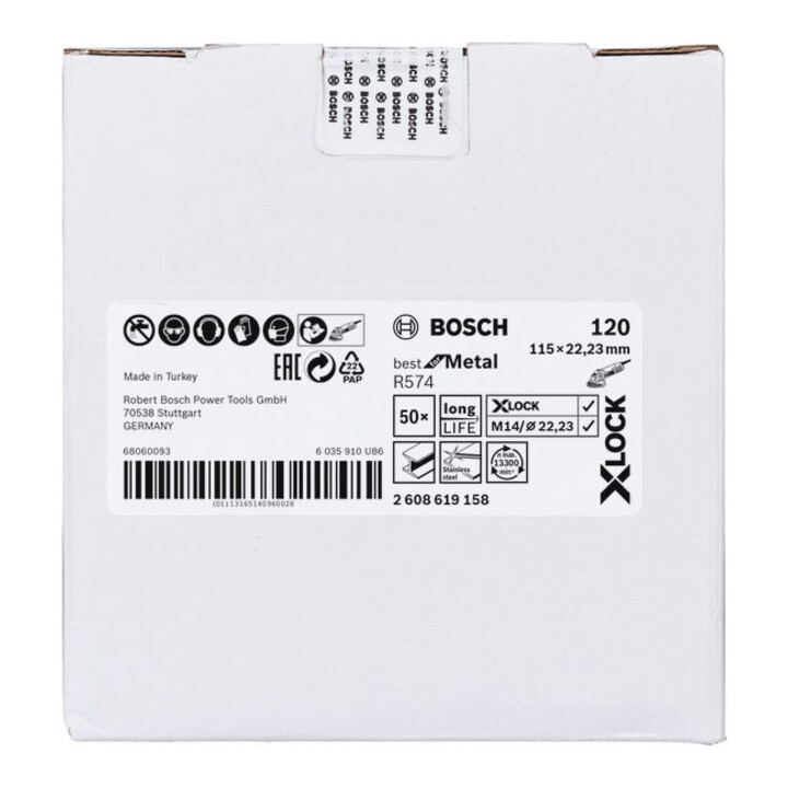 Bosch Fiberschleifscheibe R574 Best for Metal X-LOCK 115 x 22,23 mm K 120