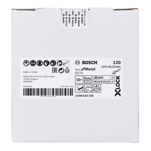Bosch X-LOCK Fiberschleifscheibe R574 Best for Metal