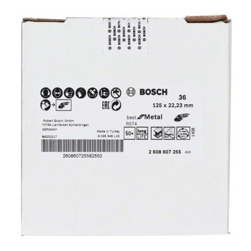 Bosch Fiberschleifscheibe R574 Best for Metal Zirkonkorund