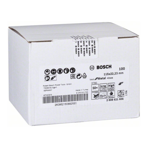 Bosch Fiberschleifscheibe R780, Best for Metal and Inox für Winkelschleifer