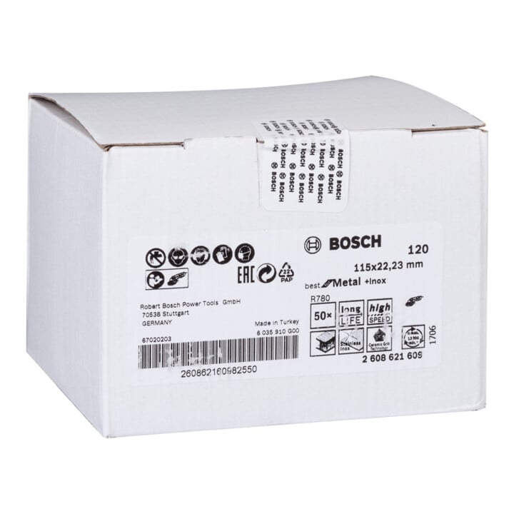 Bosch Fiberschleifscheibe R780 Best for Metal and Inox 115 x 22,23 mm 120
