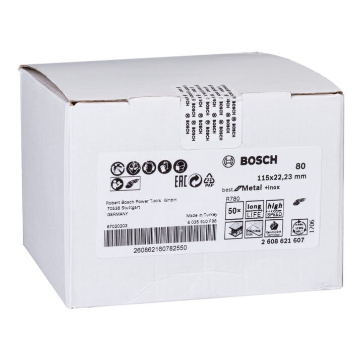 Bosch Fiberschleifscheibe R780 Best for Metal and Inox 115 x 22,23 mm 80