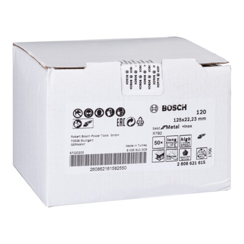 Bosch Fiberschleifscheibe R780 Best for Metal and Inox 125 x 22,23 mm 120