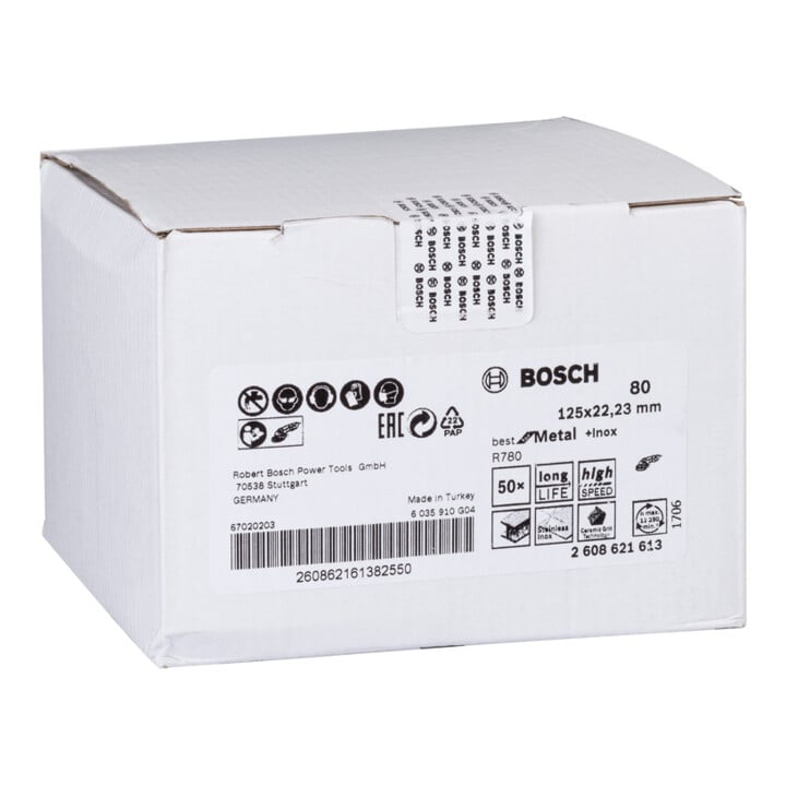Bosch Fiberschleifscheibe R780 Best for Metal and Inox 125 x 22,23 mm 80