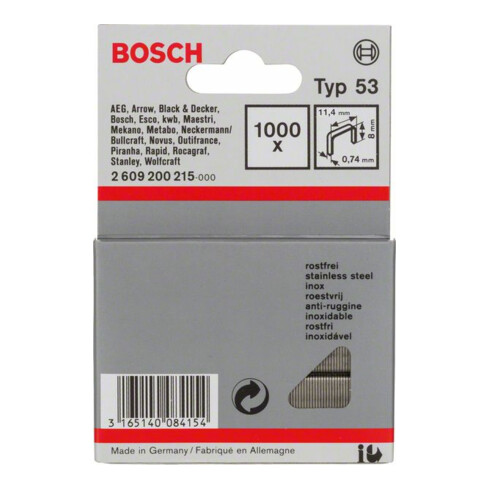 Bosch fijndraads klem type 53, roestvrijstaal