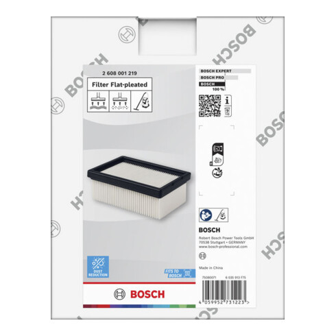 Bosch Filtre E10 plié plat pour aspirateur