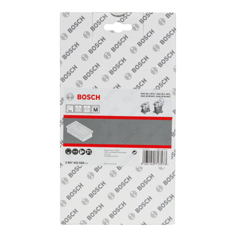 Bosch Filtro plissettato piatto in poliestere quadrato 6150 cm², 240 x 140 x 56 mm