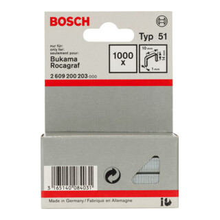 Bosch Flachdrahtklammer Typ 51, 10 x 1 x 14 mm