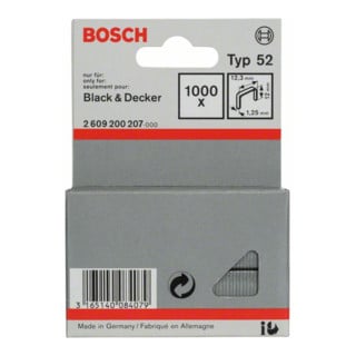 Bosch Flachdrahtklammer Typ 52, 12,3 x 1,25 x 12 mm