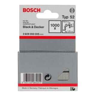 Bosch Flachdrahtklammer Typ 52, 12,3 x 1,25 x 8 mm