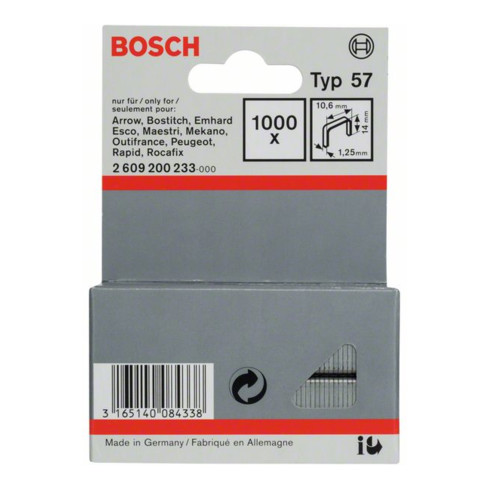 Bosch Flachdrahtklammer Typ 57, 10,6 x 1,25 x 14 mm