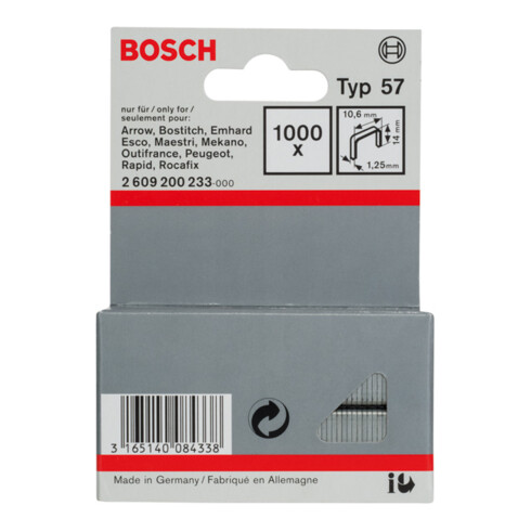 Bosch Flachdrahtklammer Typ 57, 10,6 x 1,25 x 14 mm