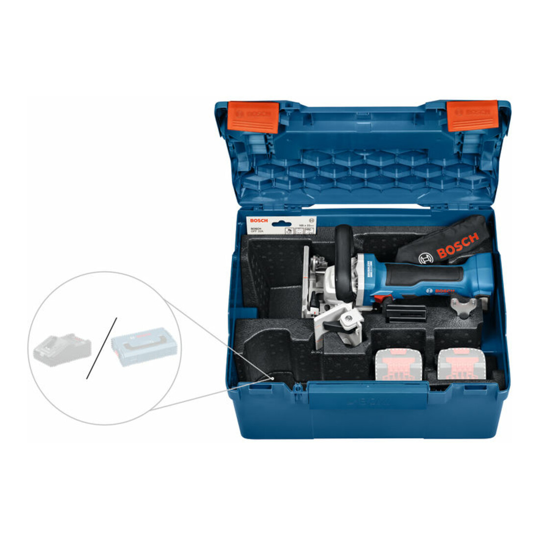 Bosch Flachdübelfraise GFF 18V-22 dans L-BOXX