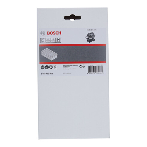 Bosch Flache Plisseefilter H-Klasse (HEPA), PTFE, passend zu: GAS 35 H AFC
