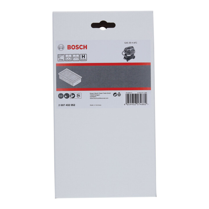Bosch Flache Plisseefilter H-Klasse (HEPA), PTFE, passend zu: GAS 35 H AFC