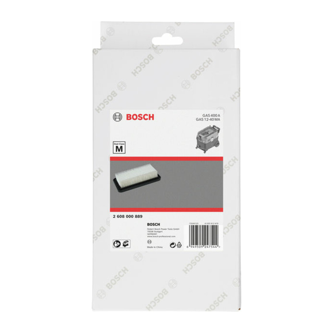 Bosch Flacher PES-Plisseefilter