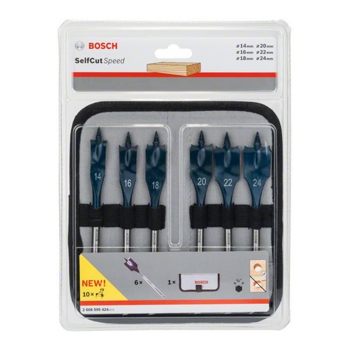 Bosch Flachfräsbohrer-Set Self Cut Speed 6-teilig 14 - 24 mm