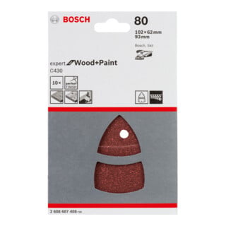 Bosch Foglio abrasivo C430, 11 fori, 102x62, 93mm