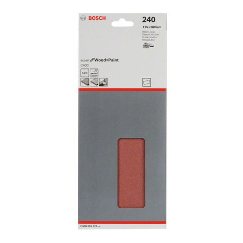 Bosch Foglio abrasivo C430 115x280mm, 240 non perforato tensionato