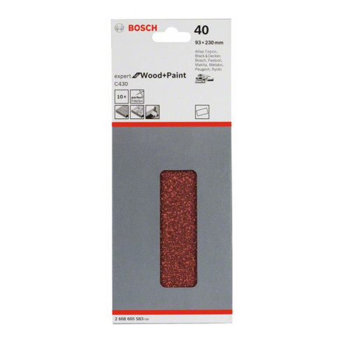Bosch Foglio abrasivo C430, 93x230mm, 40 non perforato tensionato