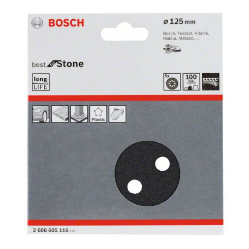 Bosch Foglio abrasivo F355, 125mm, 100 8 fori, velcro