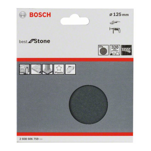 Bosch Foglio abrasivo F355, non perforato, velcro, 125mm,