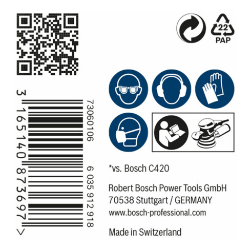 Bosch Foglio abrasivo M480 Net Best for Wood and Paint, 115x230mm, 240