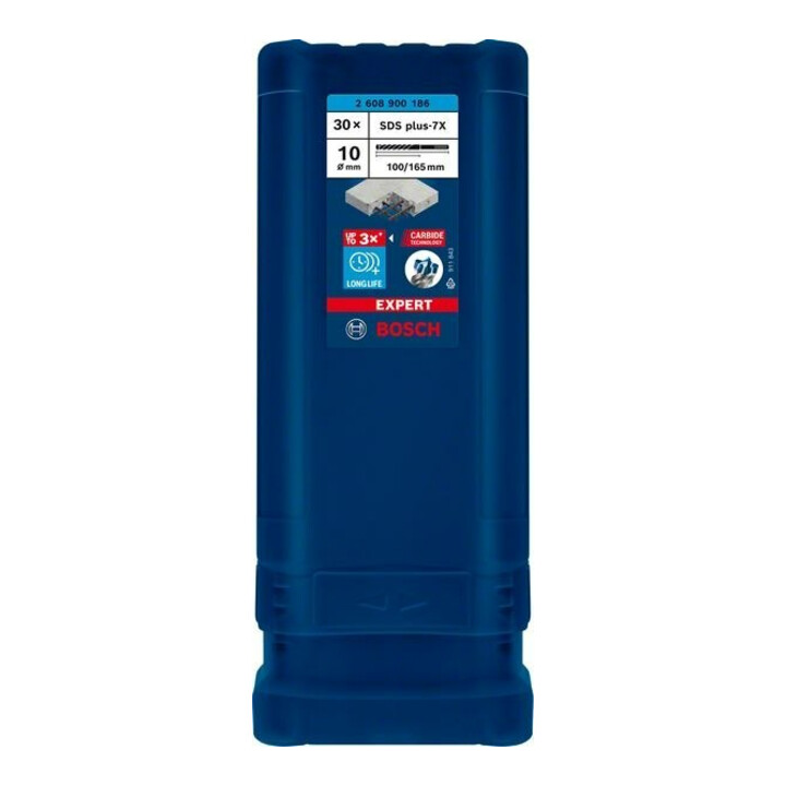 Bosch Foret à percussion EXPERT 10x100x165mm VE de 30 pièces SDS plus-7X