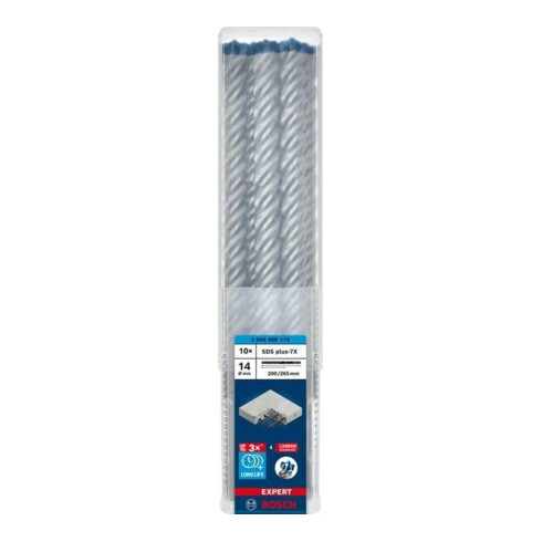 Bosch Foret à percussion EXPERT 14x200x265mm VE de 10 pièces SDS plus-7X