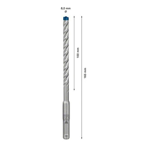 Bosch Foret à percussion EXPERT 8x100x165mm VE 10 pièces SDS plus-7X