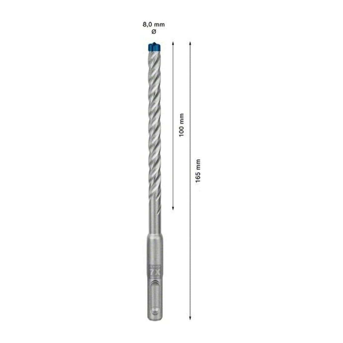 Bosch Foret à percussion EXPERT 8x100x165mm VE de 50 pcs SDS plus-7X