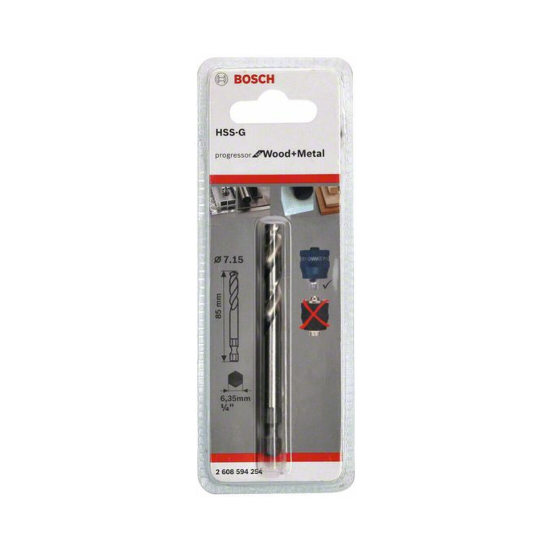 Foret de centrage Bosch Plus HSS-G, 7,15 x 105 mm 7,15 mm