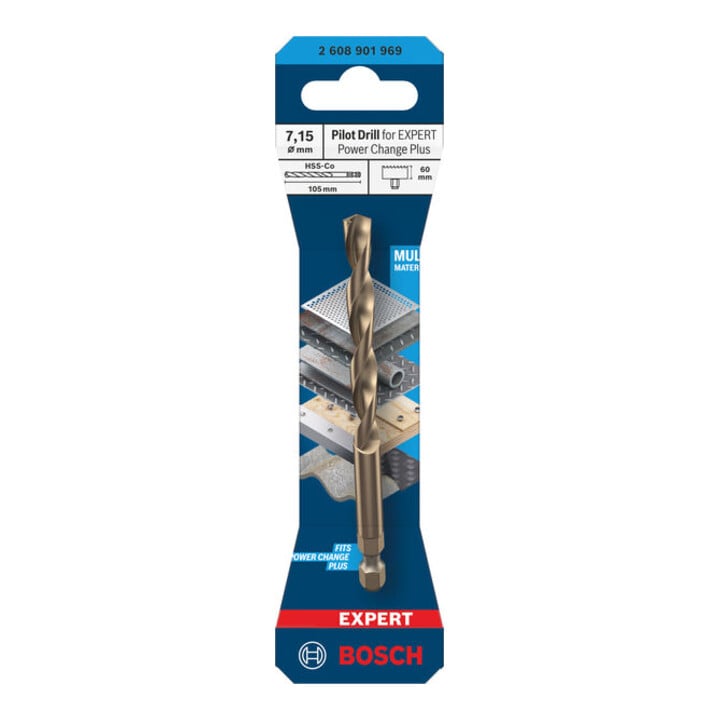 Bosch Foret-centreur pour EXPERT Power Change Plus, HSS-Co, Ø7,15 x 60 x 105 mm