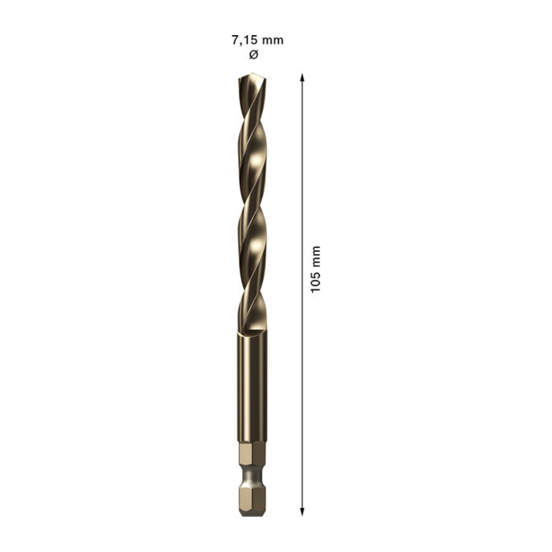 Bosch Foret-centreur pour EXPERT Power Change Plus, HSS-Co, Ø7,15 x 60 x 105 mm