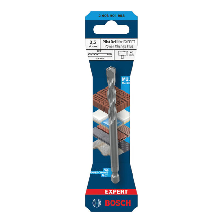 Bosch Foret-centreur pour EXPERT Power Change Plus, TCT, Ø8,5 x 60 x 105 mm