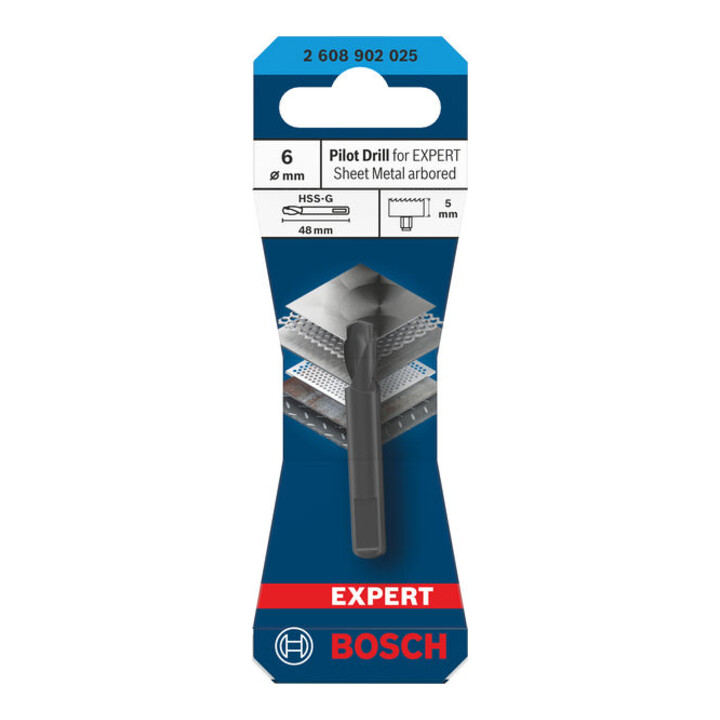 Bosch Foret-centreur pour scie-cloche EXPERT pour tôle avec porte-foret, Ø 6x5x48 mm