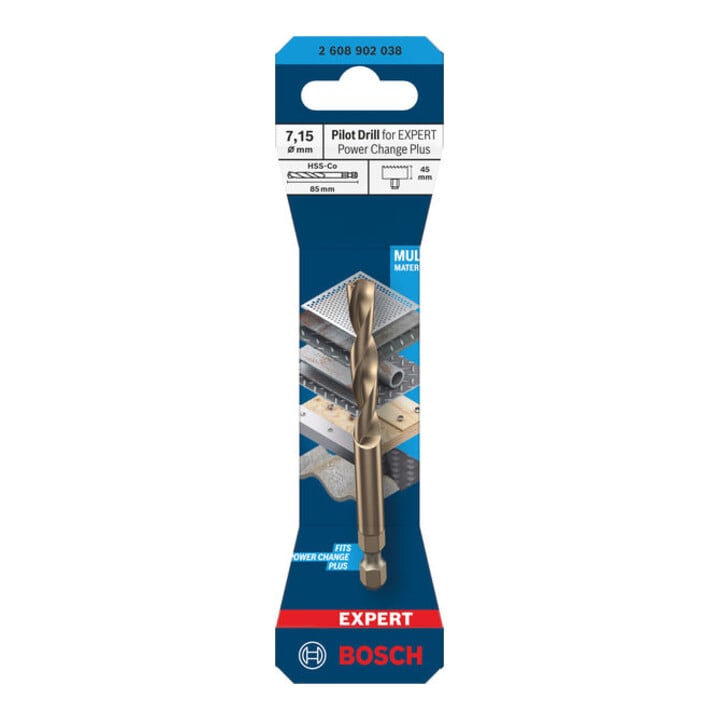 Bosch Foret de centrage pour EXPERT Power Change Plus, HSS-Co, Ø7,15 x 44 x 85 mm