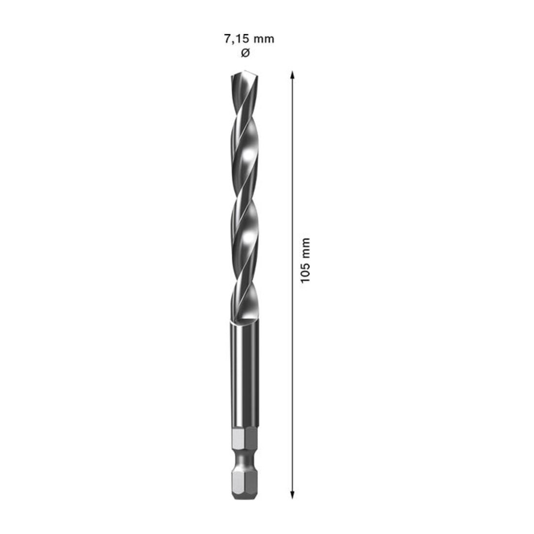 Bosch Foret de centrage pour EXPERT Power Change Plus, HSS-G, Ø7,15 x 60 x 105 mm