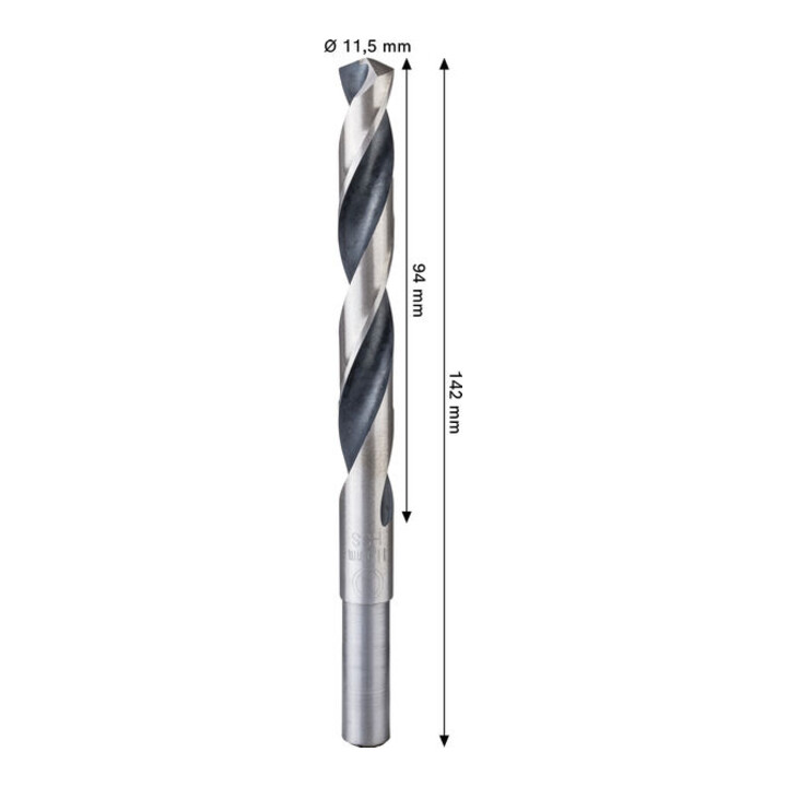 Bosch Foret hélicoïdal HSS métal, 11,5 x 94 x 142 mm, tige CYL réduite